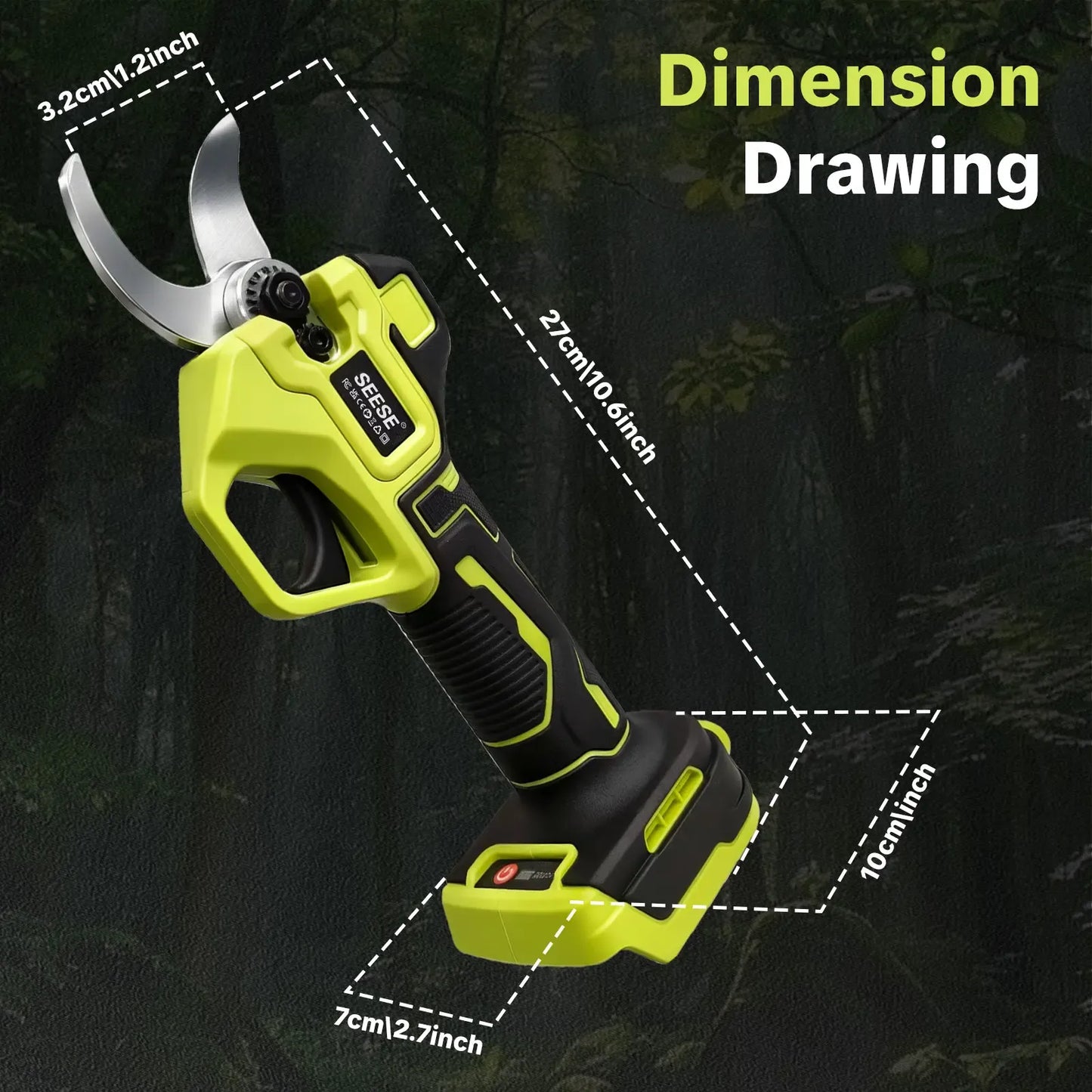 Electric Pruning Shears for Gardening | 1.25" Cordless Power Pruner with Brushless Motor & Dual 21V Battery
