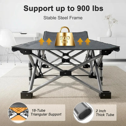 XXL Folding Camping Cot with Mattress, Bed Frame & Carry Bag