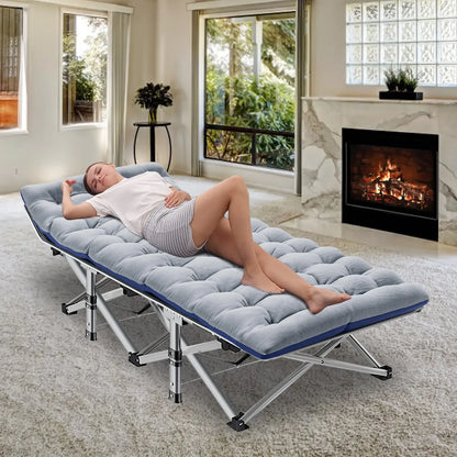 XXL Folding Camping Cot with Mattress, Bed Frame & Carry Bag