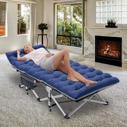 XXL Folding Camping Cot with Mattress, Bed Frame & Carry Bag