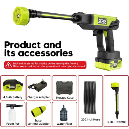 Cordless Portable Pressure Washer with Single Port Charger