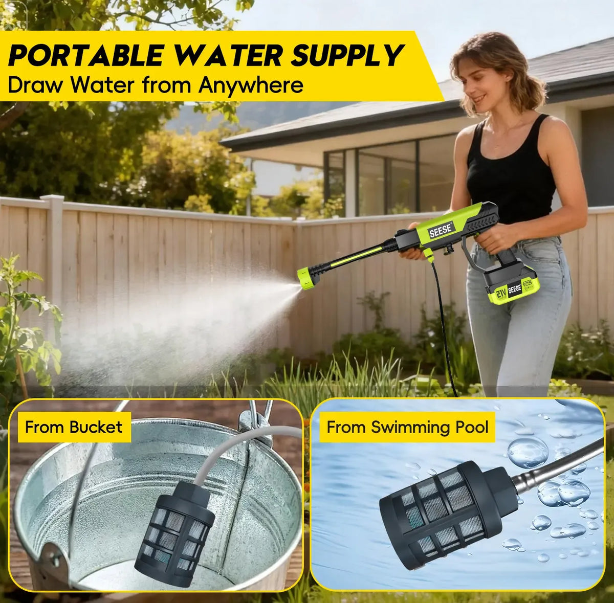 Cordless Portable Pressure Washer with Single Port Charger