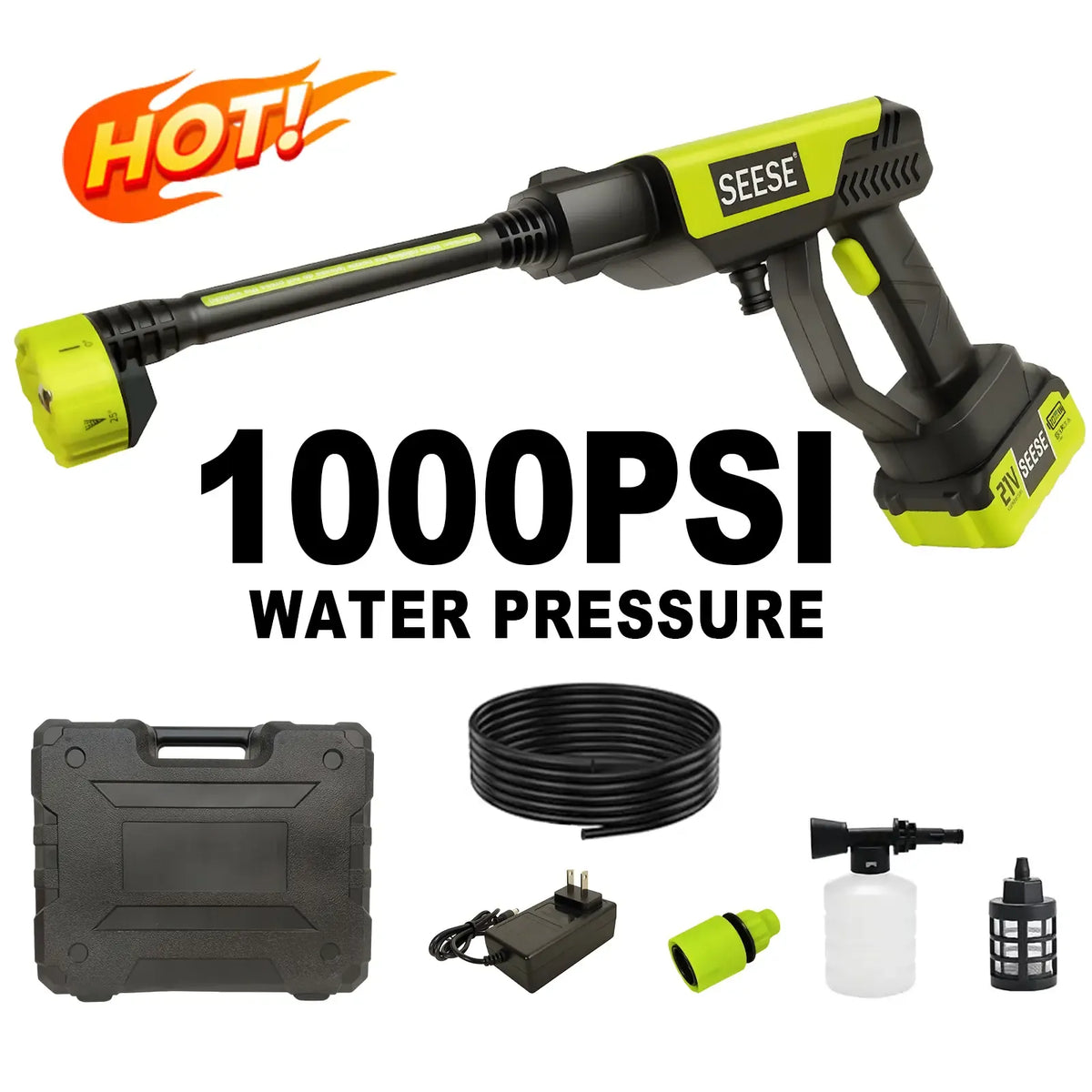 Cordless Portable Pressure Washer with Single Port Charger